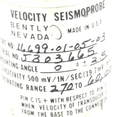 NEW BENTLEY NEVADA 16699-01-05-03 VELOCITY SEISMOPROBE 16699010503