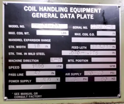 18” X .175”  X 8,000 LBS CWP MODEL #SFAC4-20 SPACE-SAVER AUTOMATIC DOUBLE END SERVO COIL FEED LINE: STOCK #22215