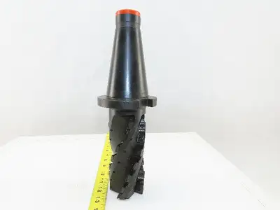 Fette 11458 2-1/2" OD x 5" 4 Spiral Flute Indexing Insert CAT 50 Taper End Mill