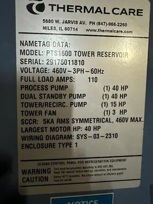USED THERMAL CARE PTS-1600
