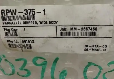 New | in-Stock ROBOHAND RPW-375-1 Robot Parts Ohio US | Surplus Asset Holdings #1227793