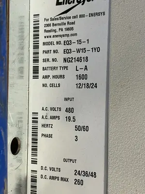 Used ENERSYS EQ3151 Material Handling (misc) Ohio US | HGR 24 #1439664