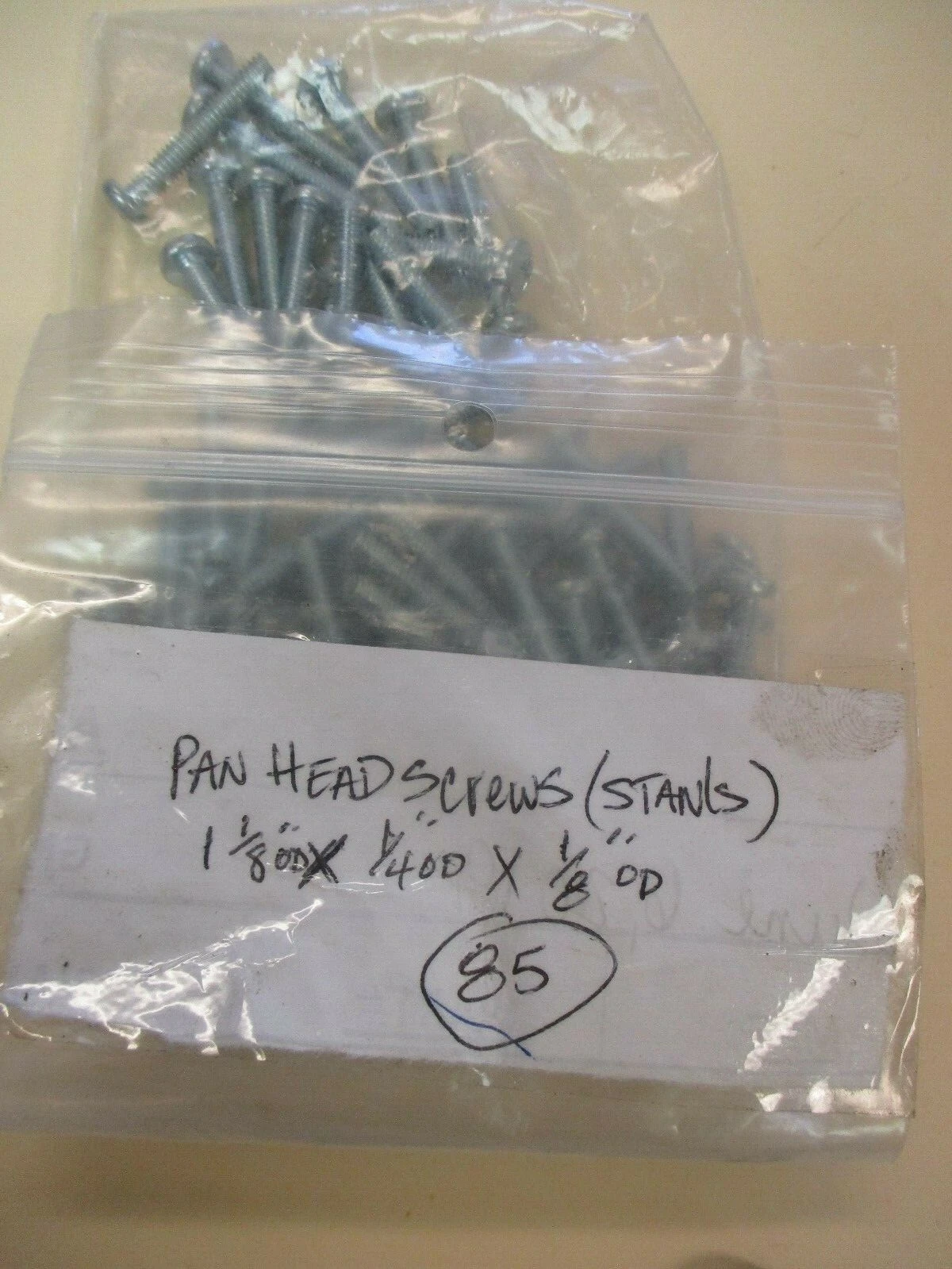 Phillips 1 1/8X1/400X1/8 OD Stainless Steel Pan Head Screws (QTY 85)