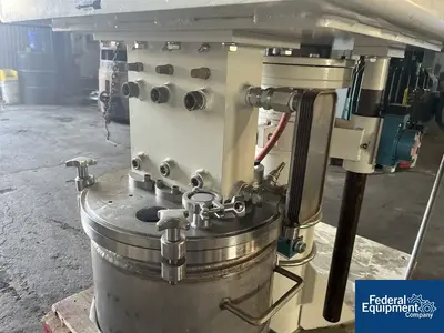 USED Cowles 5 Gal Morehouse Cowles Triple Shaft Vacuum Mixer, Model VIscomax 3V-5-5-3X