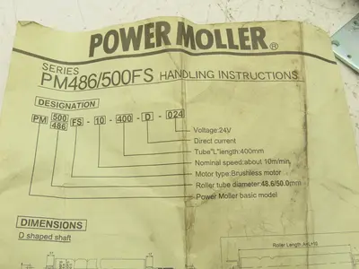 Itoh Denki PM486FS Power Moller Motorized Conveyor Roller 1.9" Dia 798mm 24VDC
