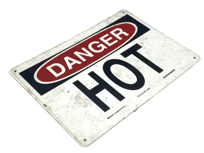 Used Brady Danger Hot Sign 10"x14" Aluminum Safety Products (Other) Michigan US | Maverick Industrial Sales #1396877