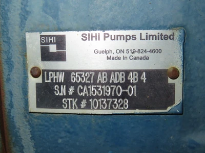 SIHI Vacuum Pump LPHW 65327 AB ADB 4B-4