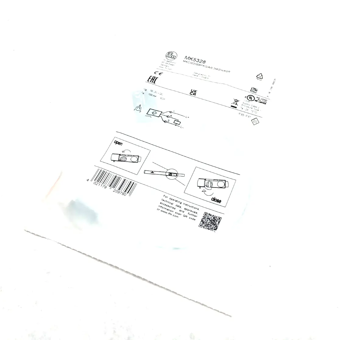 NEW IFM C-SLOT CYLINDER SENSOR PNP 10-30VDC MKC3020BBPKG/A/0,3M/ZH/ASR