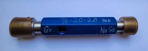 7/8-20 NEF 2B GO & NO GO Thread Plug Gage GO P.D. .8425 & NOGO P.D. .8482