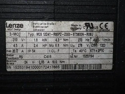 Used LENZE GST052SVBR12DC41 Motors (misc) Ohio US | HGR 24 #926523