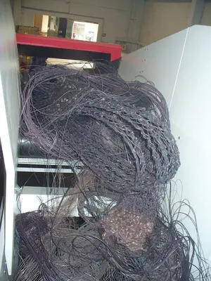 USED HOSOKAWA TWO-STAGE PLASTIC SHREDDING AND GRANULATION SYSTEM