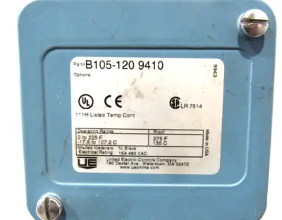 USED UNITED ELECTRIC B105-120-9410 TEMPERATURE CONTROLLER B1051209410