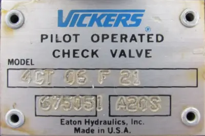 NEW VICKERS 4CT-06-F-21 CHECK VALVE 675051 4CT06F21