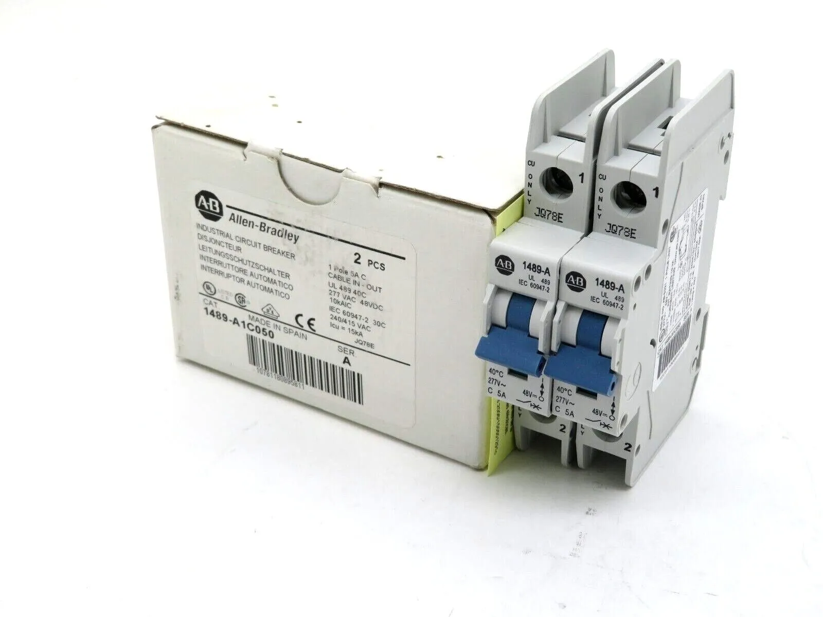 NEW 2 PCS. ALLEN BRADLEY 1489-A1C050 CIRCUIT BREAKER SERIES A 1489A1C050
