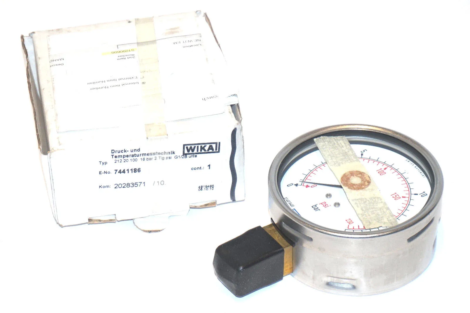 NEW WIKA 212.20.100 16BAR TEMPERATURE GAUGE 21220100