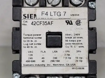 Used 2009 SIEMENS 42CF35AF Switchgears British Columbia CA | Lenmark #241122