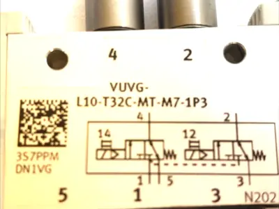 USED FESTO SOLENOID VALVE CLOSED 24V 574356 NO RIGHT SUB BASE