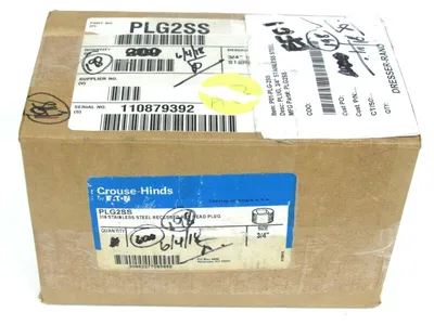 LOT OF 198 NEW EATON CROUSE HINDS PLG2SS 316 STAINLESS 3/4" PLUGS