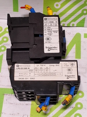 TELEMECANIQUE LC1-D06 10 CONTACTOR WITH LR2D13 ELECTRICAL COIL LR2-D1305 N