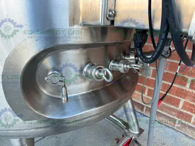 USED PRECISION STAINLESS 450 LITER STAINLESS STEEL JACKETED REACTOR 45 PSI, 3/4 MOTOR