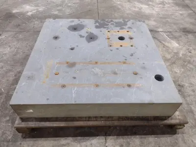 48" X 48" X 8" BLACK GRANITE TABLE: STOCK #22227