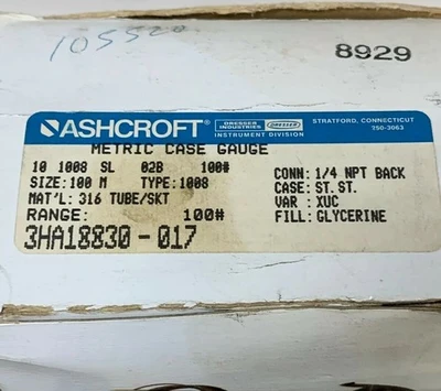 NEW Ashcroft 234902501501