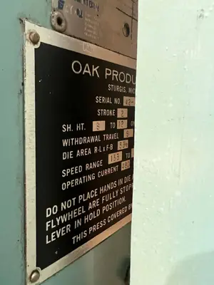USED OAK OAK 42-LP-60 PRESS