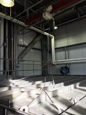 Spray dryer 7,000 lbs. Per hour evap. V-bottom dryer three nozzles #3653507