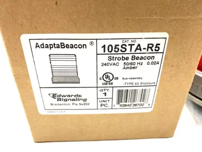 New | in-Stock Edwards Signaling AdaptaBeacon Strobe Beacon Amber 240VAC 0.02A Safety Products (Other) Michigan US | Maverick Industrial Sales #1392750
