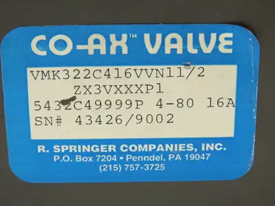 New | in-Stock COAX _UNKNOWN_ Valves/Fittings | Arrow Industrial #612829