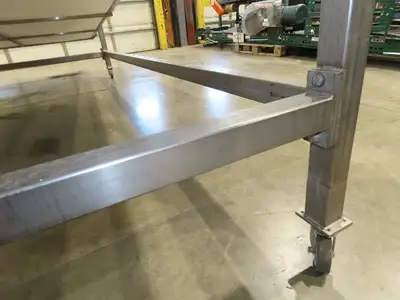 70"x 16' 9" Stainless Portable Incline Conveyor Mattop Belt Food Grade *No Drive