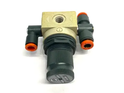 Used Metal Work Pneumatic Regulator 1/4" Ports MISSING O-RING Air Pressure Regulators Michigan US | Maverick Industrial Sales #1389819