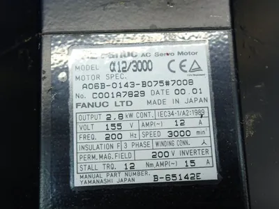 Used FANUC A06B0143B075#7008 Motors (misc) Ohio US | HGR 24 #887339