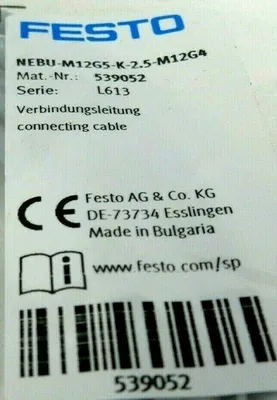 NEW FESTO NEBU-M12G5-K-2.5-M12G4 CONNECTING CABLE NEBUM12G5K25M12G4