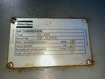 USED 1999 ATLAS COPCO GA 110