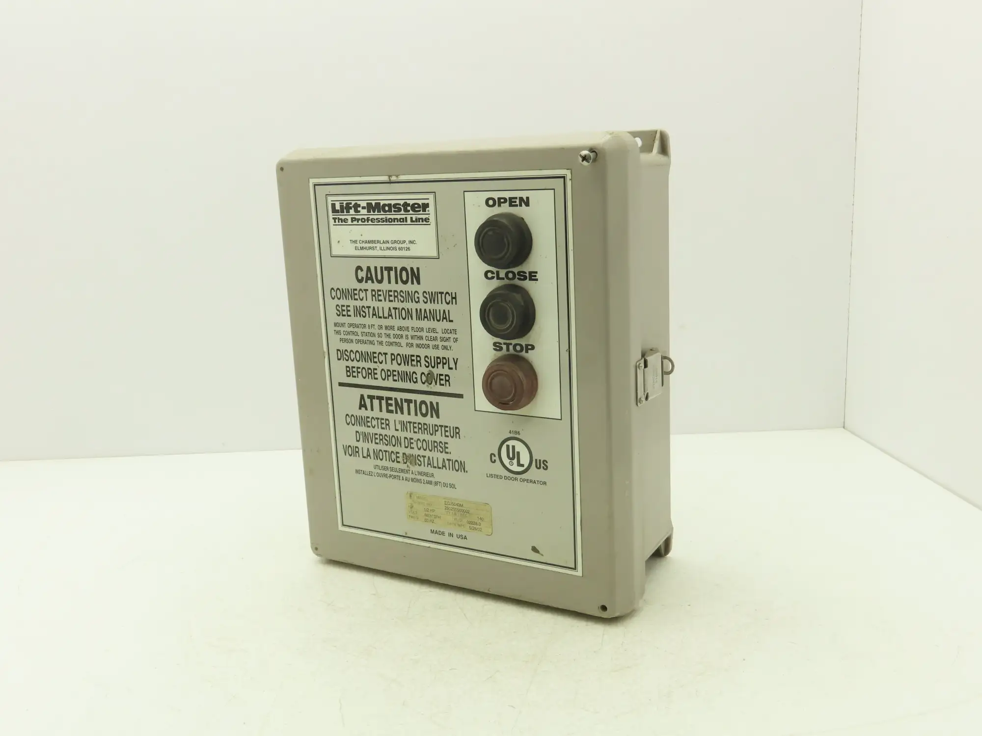Liftmaster EGJ5043M Overhead Door Operator 1/2 Hp 140 Ft. Lb./Sec 460V 3Ph