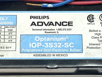 New | in-Stock Philips Advance Optanium T8 Lamp Programmed Start Ballast 120V-277V Lighting Michigan US | Maverick Industrial Sales #1402021