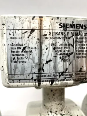 FM MAG 3100 P | Siemens Sitrans  Full Bore Electromagnetic Flow Sensor 3 Inch - For parts or not working