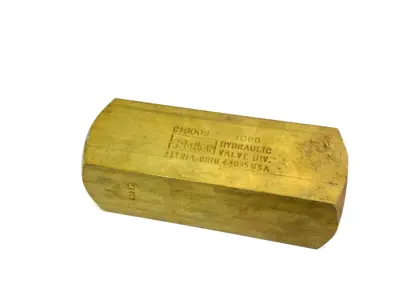 USED PARKER BRASS COLORFLOW HYDRAULIC CHECK VALVE 500PSI