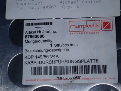 Used MURRPLASTIC 87663086 Electrical Fittings Ohio US | HGR 24 #1129931