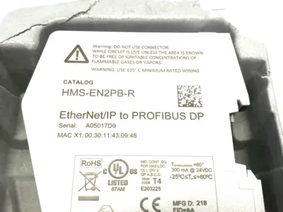 USED HMS NETWORKS, ANYBUS ETHERNET/IP TO PROFIBUS LINKING DEVICE KIT