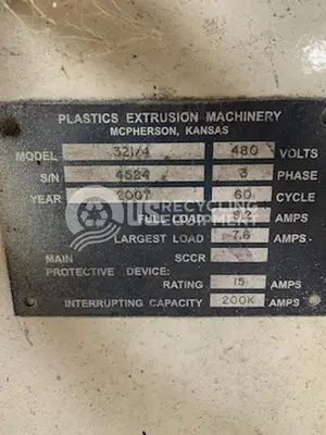 USED PLASTICS EXTRUSION MACHINERY PEM 321/4 BELT PULLER