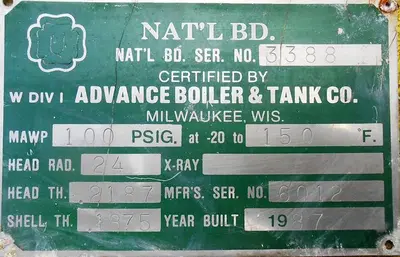 Tank, 150 Gallon, 316 Stainless Steel, 29" x 56", Advance DB/ST #S742215