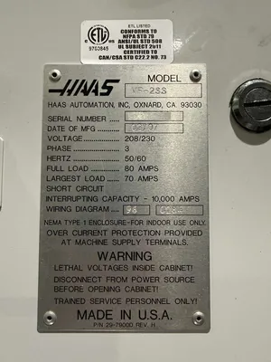 USED 2007 HAAS VF-2SS