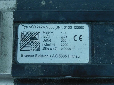 Used BRUNNER _UNKNOWN_ Servo Motors | OCO Industrial #1613853