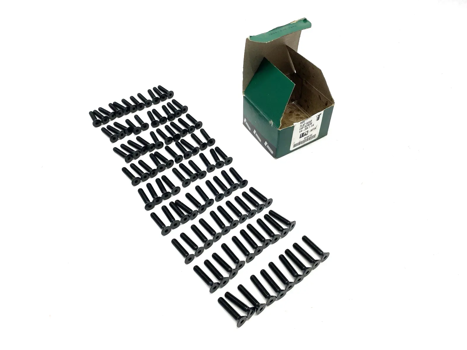 New | in-Stock Decorah Hex Flat Head Cap Screw 1-4"-20 x 1-1/4" LOT OF 91 Nuts & Screws Michigan US | Maverick Industrial Sales #1402199