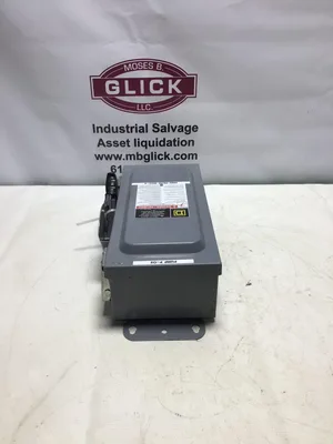Square D HU361AWK, Series E, 30 Amp, 600V, 3P3W, NEMA 12, Disconnect HD Safety Switch