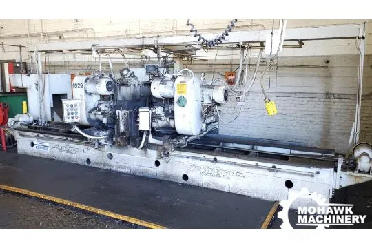 8" x 144" DAVIS & THOMPSON DOUBLE-END FACING MILLING DRILLING & CENTERING MACHINE w/20 HP MILLING HEADS & 7.5 HP DRILLING HEADS w/ACU-RITE DIGITAL READOUTS