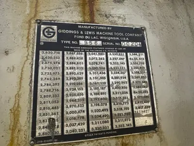 USED GIDDINGS & LEWIS BICKFORD 956