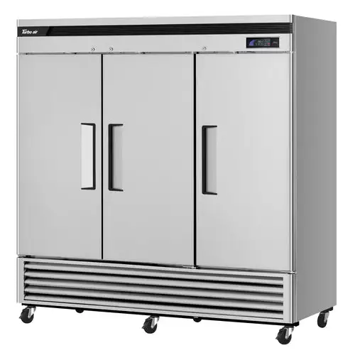 Turbo Air TSR-72SD-N 81 7/8" Three Section Reach In Refrigerator, (3) Left/Right Hinge Solid Doors, 115v